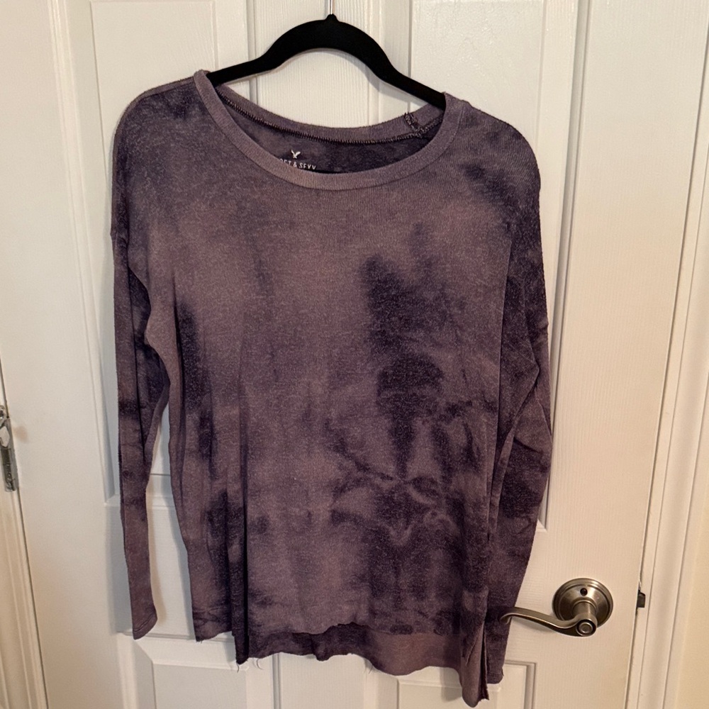 American Eagle Outfitters Purple Long Sleeve Tee